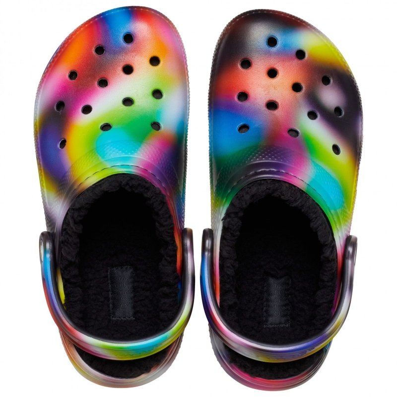 Crocs Classic Lined Solarized Clog - Black/Multi