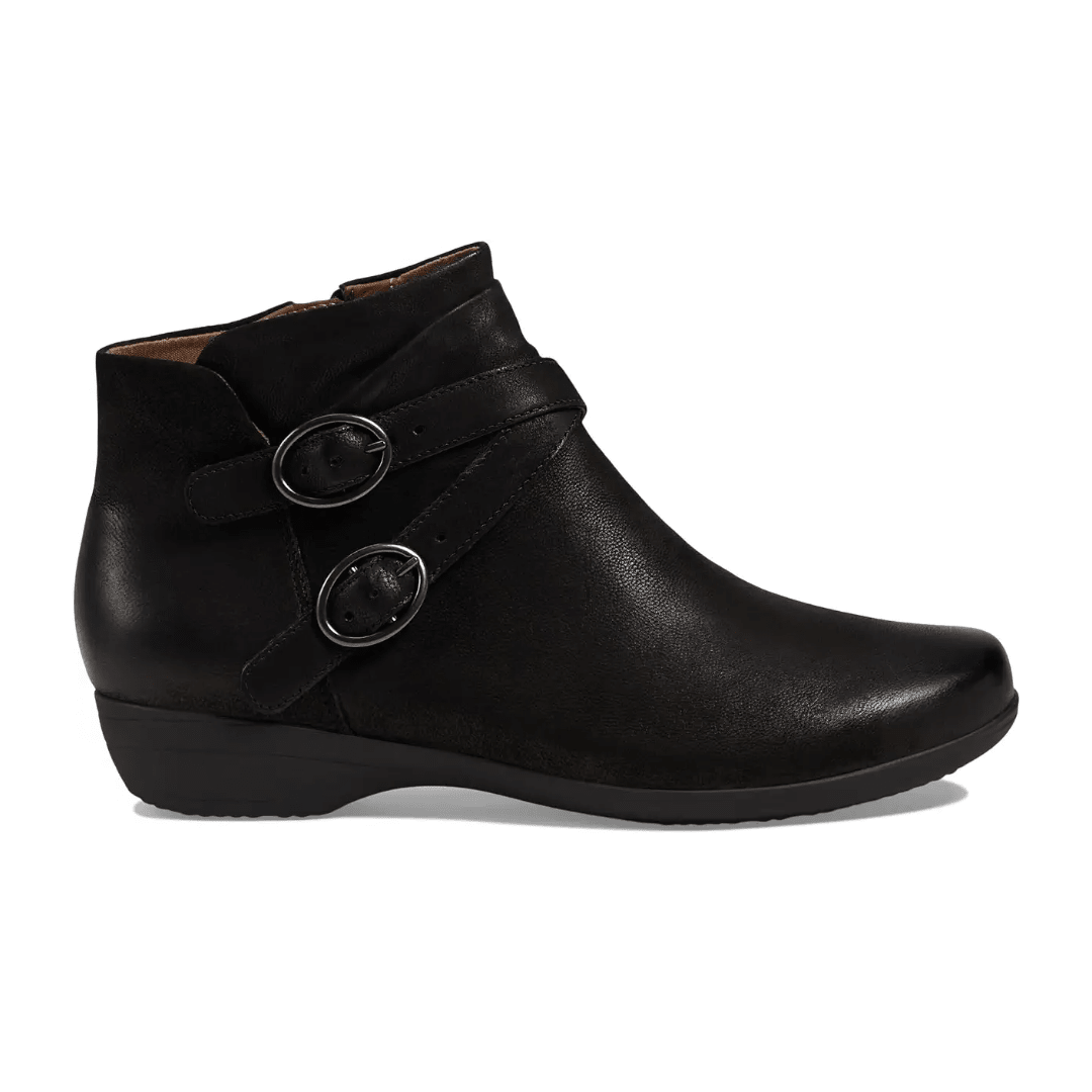 Dansko Women's Faithe Ankle Bootie - Black Burnished Nubuck