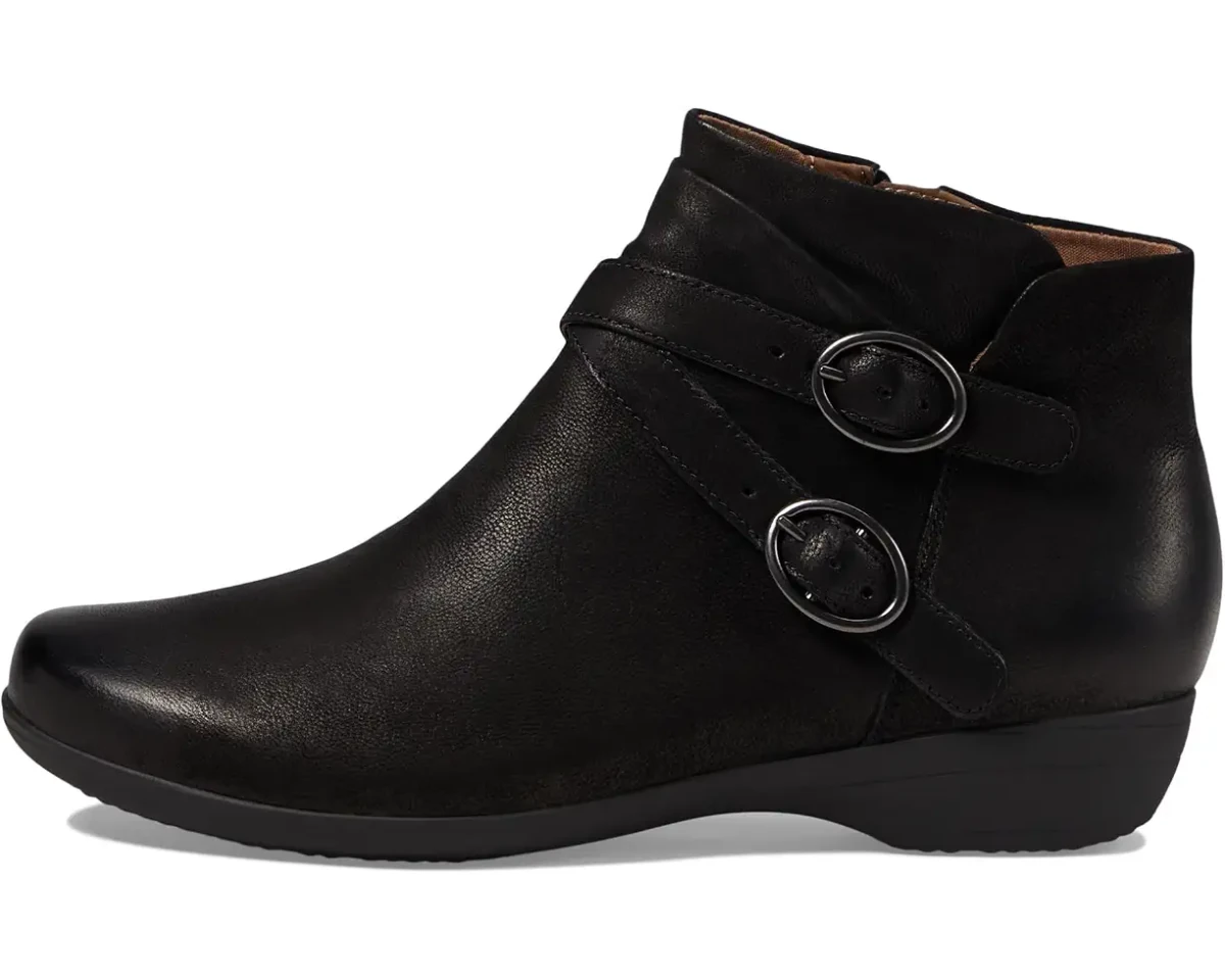 Dansko Women's Faithe Ankle Bootie - Black Burnished Nubuck