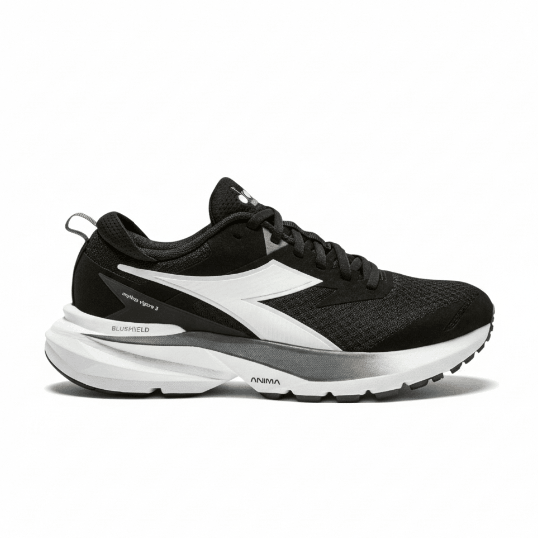 Diadora Men's Mythos Blueshield Vigore 3 Running Shoes - Black/White