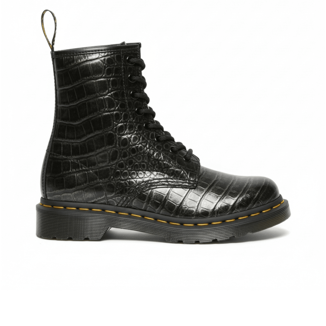 Dr. Martens Women's 1460 Croc Emboss Boot - Gunmetal