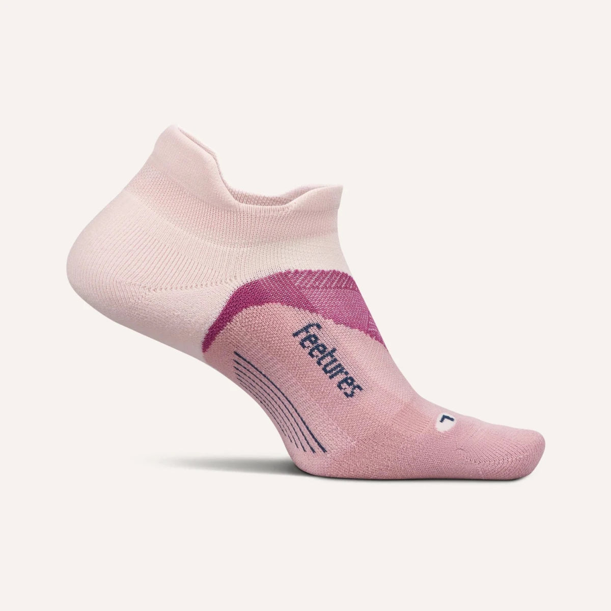Feetures Elite Light Cushion No Show Tab Socks - Pink Salt
