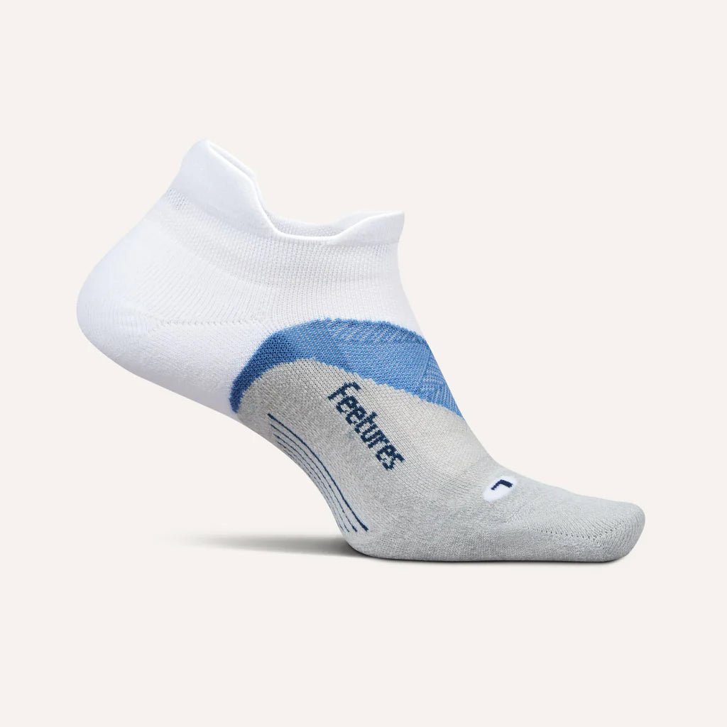 Feetures Elite Light Cushion No Show Tab Socks - White Tide