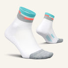 Feetures Elite Light Cushion Quarter Socks - Aquatic White