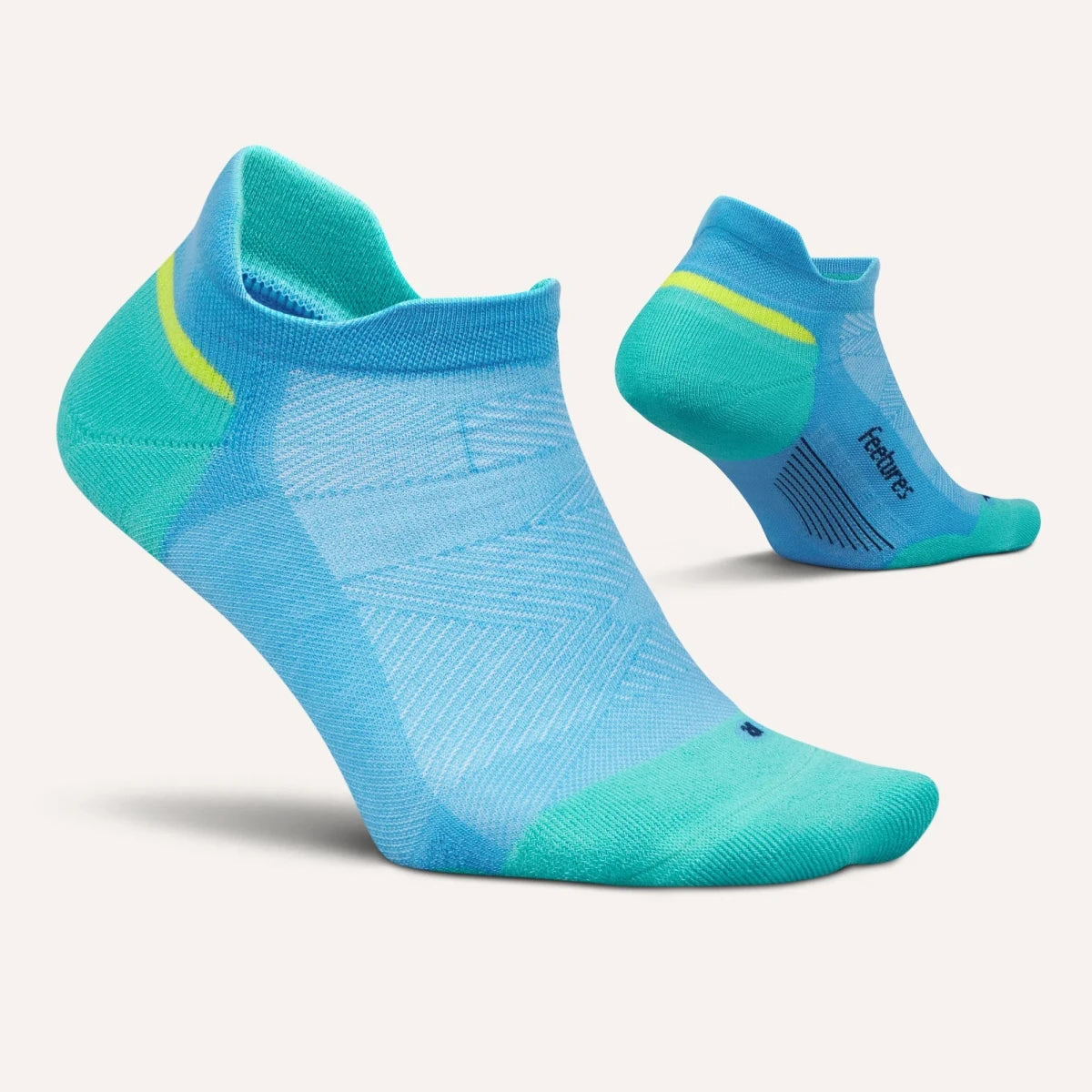 Feetures Elite Max Cushion No Show Tab Socks - Arctic Blue