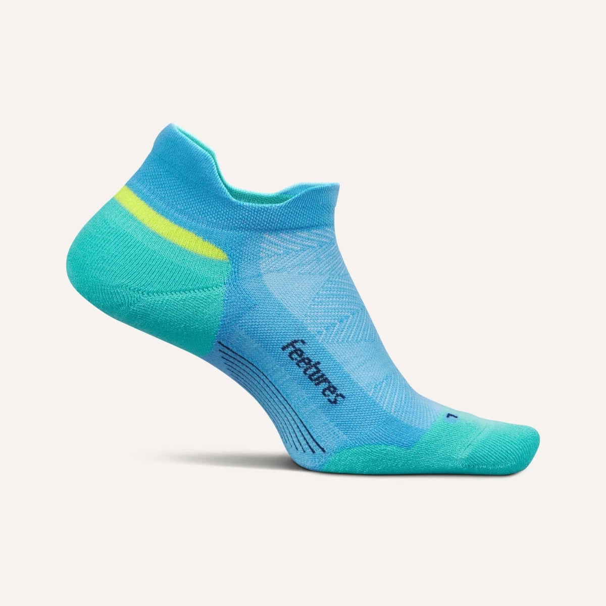 Feetures Elite Max Cushion No Show Tab Socks - Arctic Blue