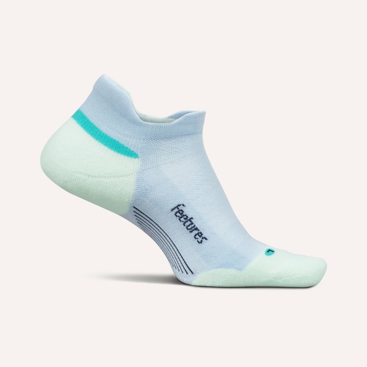 Feetures Elite Max Cushion No Show Tab Socks - Glacier Mist