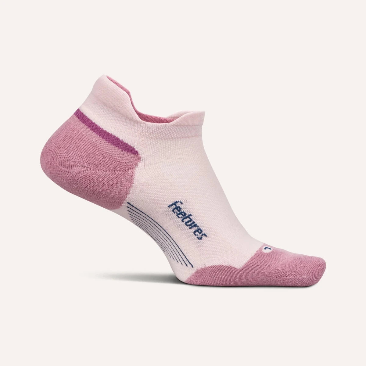 Feetures Elite Max Cushion No Show Tab Socks - Pink Salt