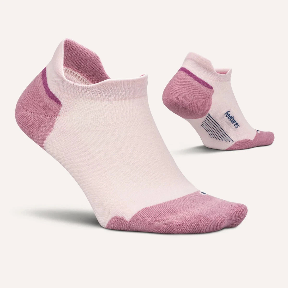 Feetures Elite Max Cushion No Show Tab Socks - Pink Salt