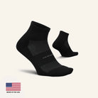 Feetures High Performance Max Cushion Quarter Socks - Black