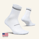 Feetures High Performance Max Cushion Quarter Tall Sock - Black Stripe