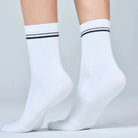 Feetures High Performance Max Cushion Quarter Tall Sock - Black Stripe