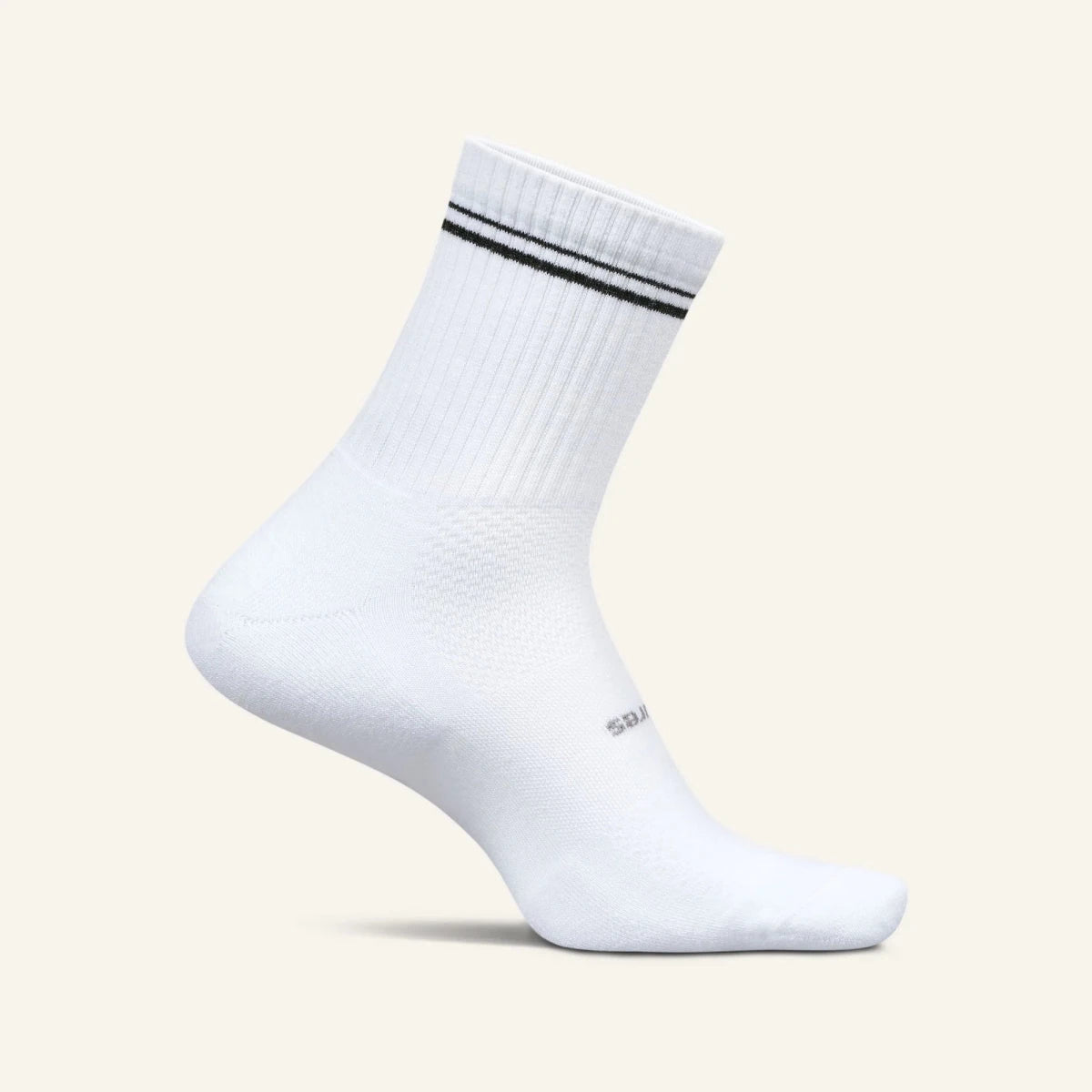 Feetures High Performance Max Cushion Quarter Tall Sock - Black Stripe