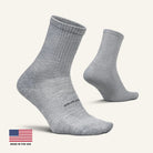 Feetures High Performance Max Cushion Quarter Tall Socks - Light Gray