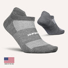Feetures High Performance Ultra Light No Show Tab Socks - Heather Grey
