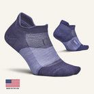 Feetures Merino 10 Max Cushion No Show Tab Socks - Aster Bloom
