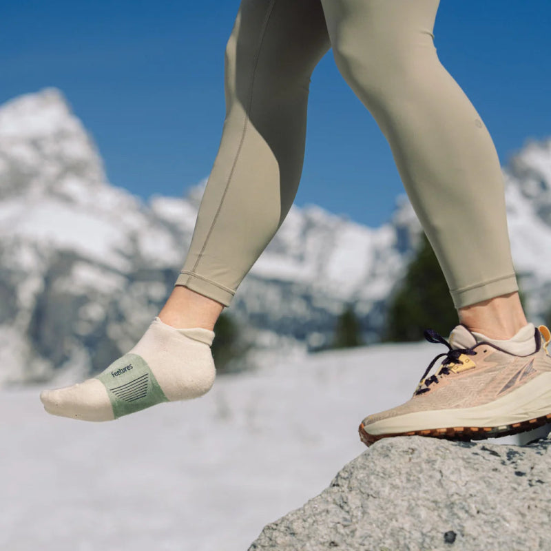 Feetures Merino 10 Max Cushion No Show Tab Socks - Pampas Grass