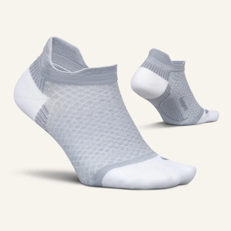 Feetures Plantar Fasciitis Relief Sock Light Cushion No Show Tab Socks - Gray