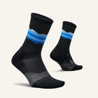 Feetures Trail Max Cushion Mini Crew Socks - Blue Ridge Charcoal