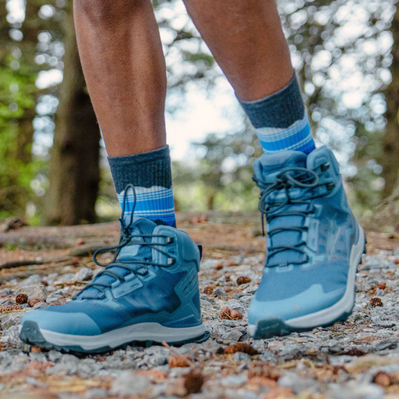 Feetures Trail Max Cushion Mini Crew Socks - Blue Ridge Charcoal