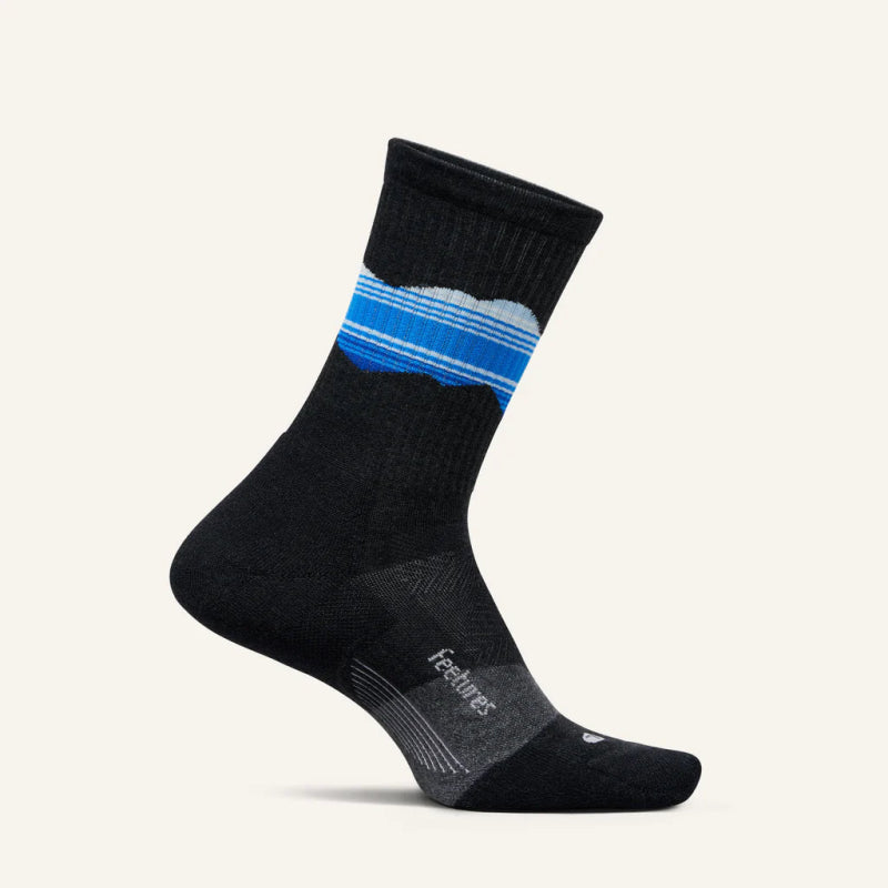 Feetures Trail Max Cushion Mini Crew Socks - Blue Ridge Charcoal