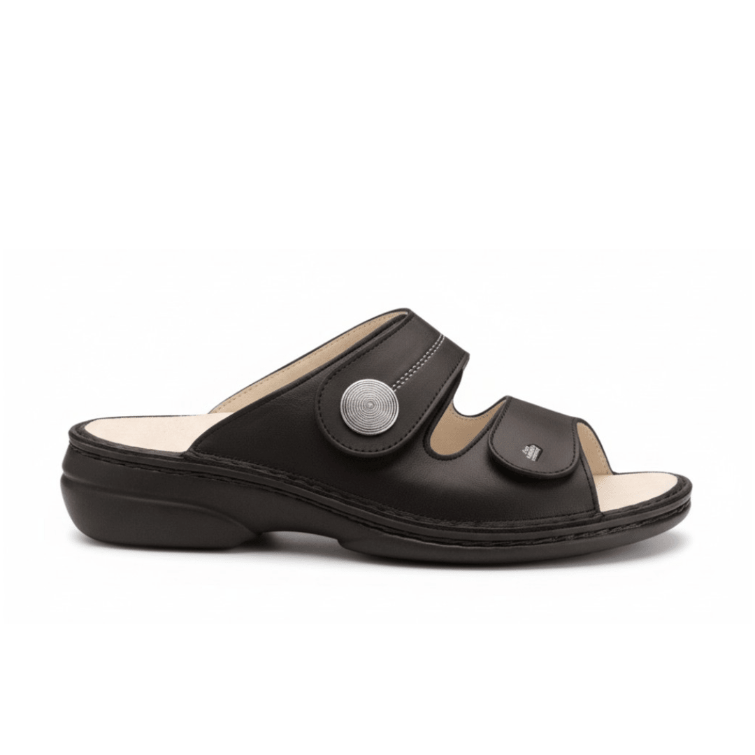 Finn Comfort Women's Sansibar - S Sandal - Black Leather