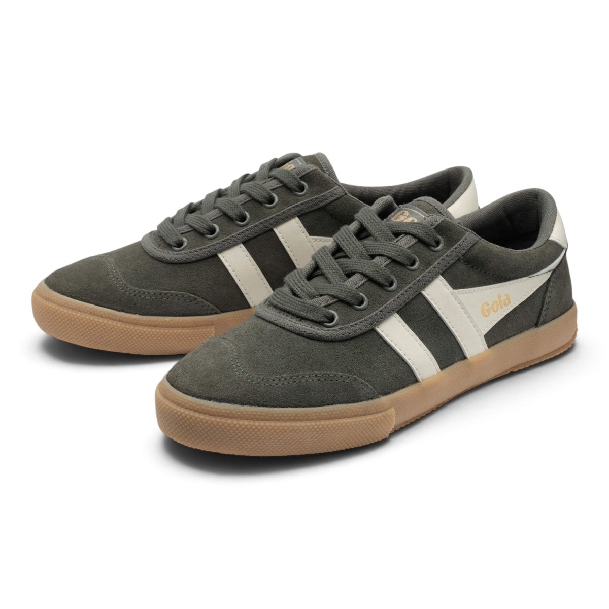 Gola Women's Badminton Suede Sneakers - Conifer/Off White/Gum