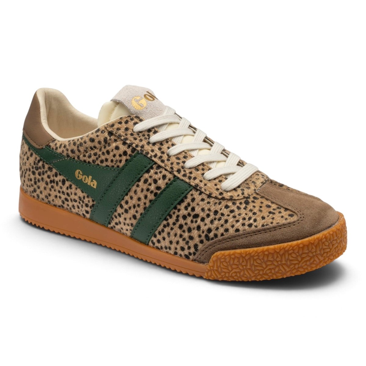 Gola Women's Elan Savanna Sneakers - Tan Cheetah/Tobacco/Evergreen