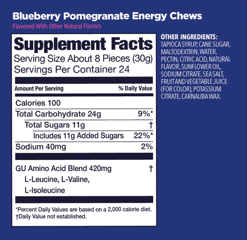 Seliga ShoesGU Energy Labs Energy Chews - Blue Pomegranate