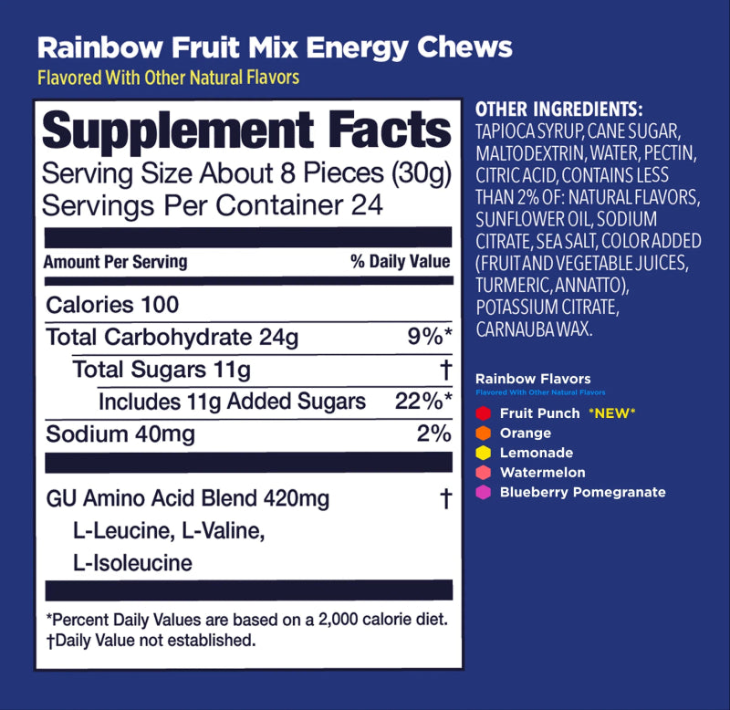 GU Energy Labs Energy Chews - Rainbow Fruit Mix