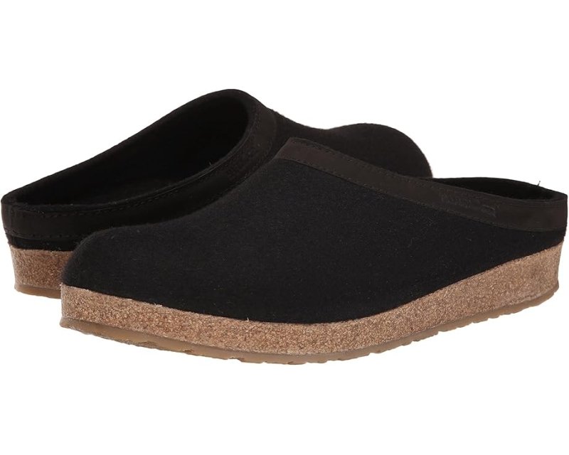 Seliga ShoesHaflinger GZL Leather Trim Grizzly Clog - Black