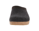 Haflinger GZL Leather Trim Grizzly Clog - Charcoal