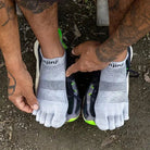 Injinji Run Original Weight No‑Show Toe Socks - Gray