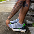 Injinji Run Original Weight No‑Show Toe Socks - Gray