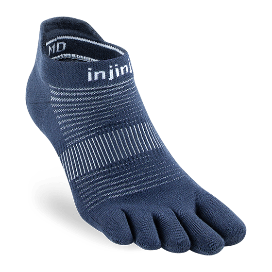 Injinji Run Original Weight No‑Show Toe Socks - Navy