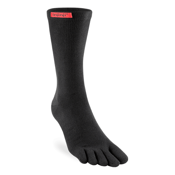 Injinji Sport Original Weight Crew Toe Socks - Black
