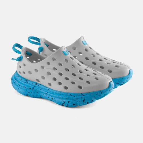 Kane Footwear Revive Kids - Foggy Gray/Highlighter Blue