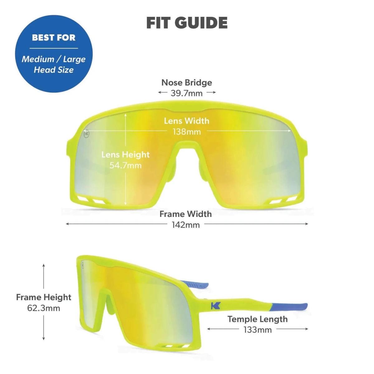 Knockaround Campeones Sunglasses - High Voltage/Yellow Blue