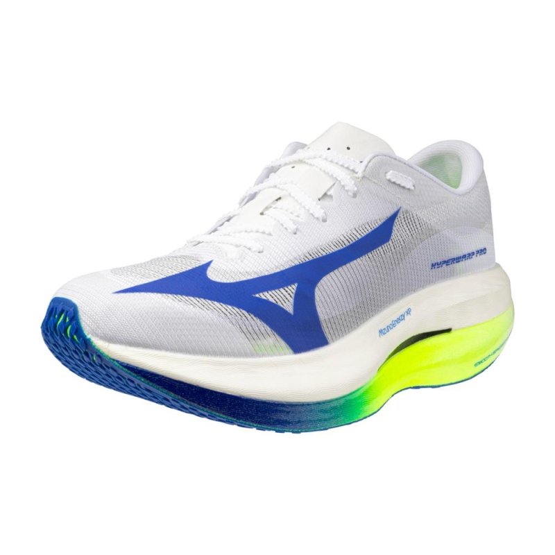 Mizuno Unisex Hyperwarp Pro Running Shoes - White/Lightning Yellow