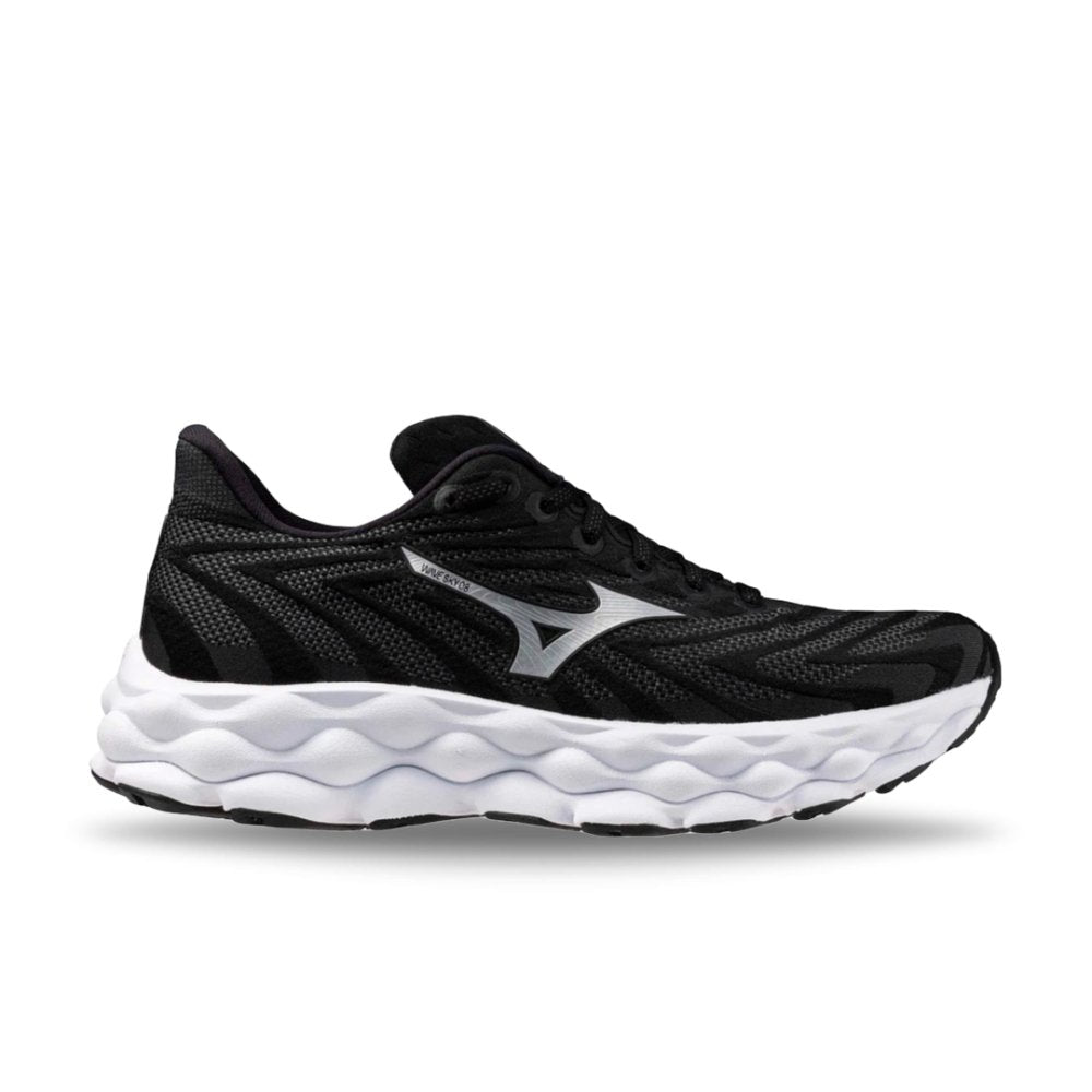 Mizuno Women s Wave Sky 8 Running Shoes Black Silver Seliga Shoes