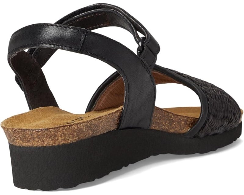 Naot Women's Cecile - Shiny Black/Black Raffia – Seliga Shoes