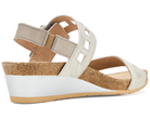 Naot Women's Dynasty Wedge Sandal - Platinum Striped/Quartz/Titanium