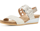 Naot Women's Dynasty Wedge Sandal - Platinum Striped/Quartz/Titanium