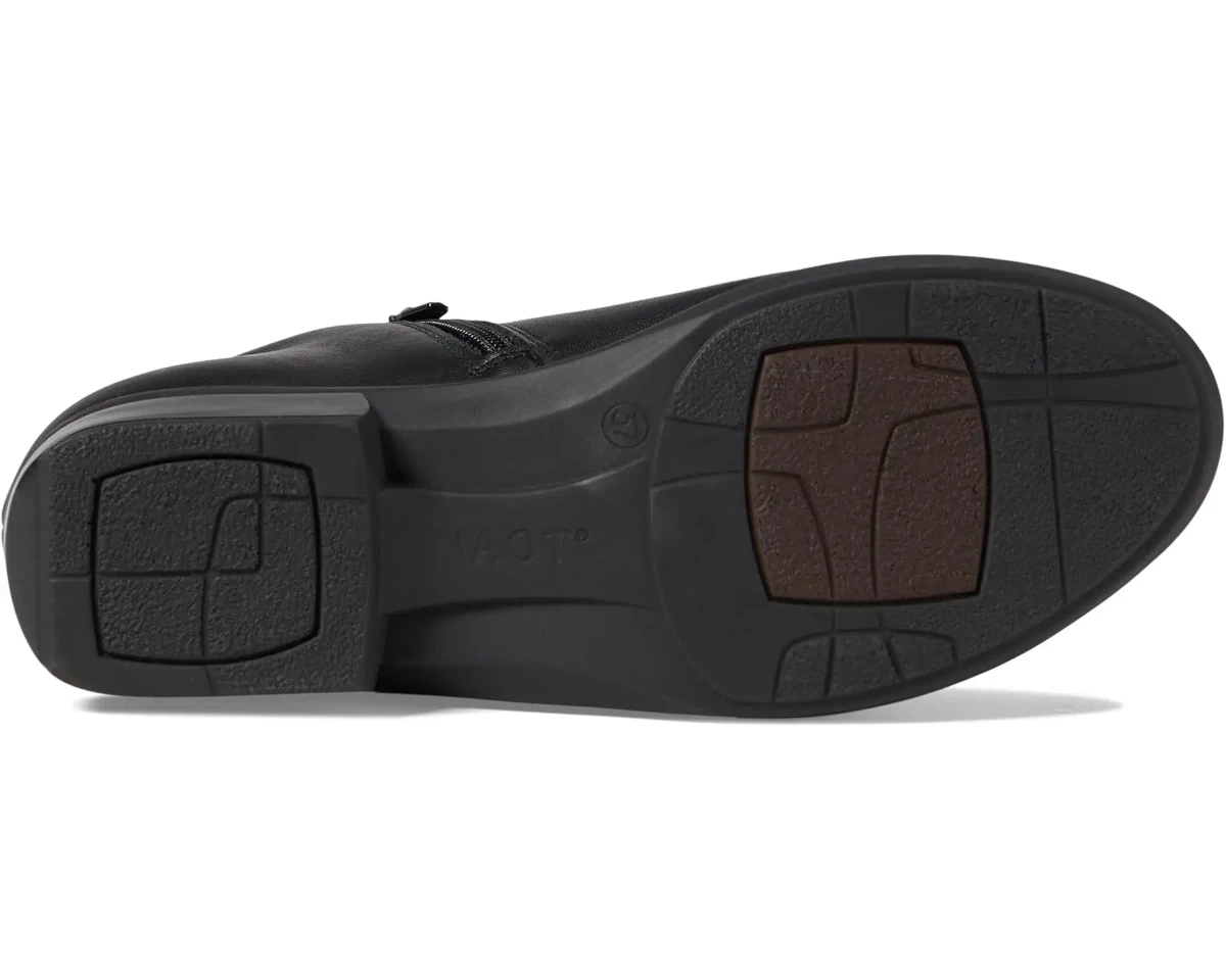 Naot Women's Helm Bootie - Black Water-Resistant Leather