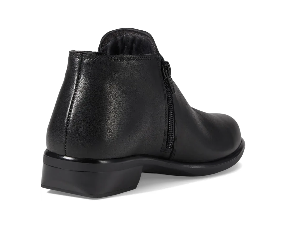 Naot Women's Helm Bootie - Black Water-Resistant Leather