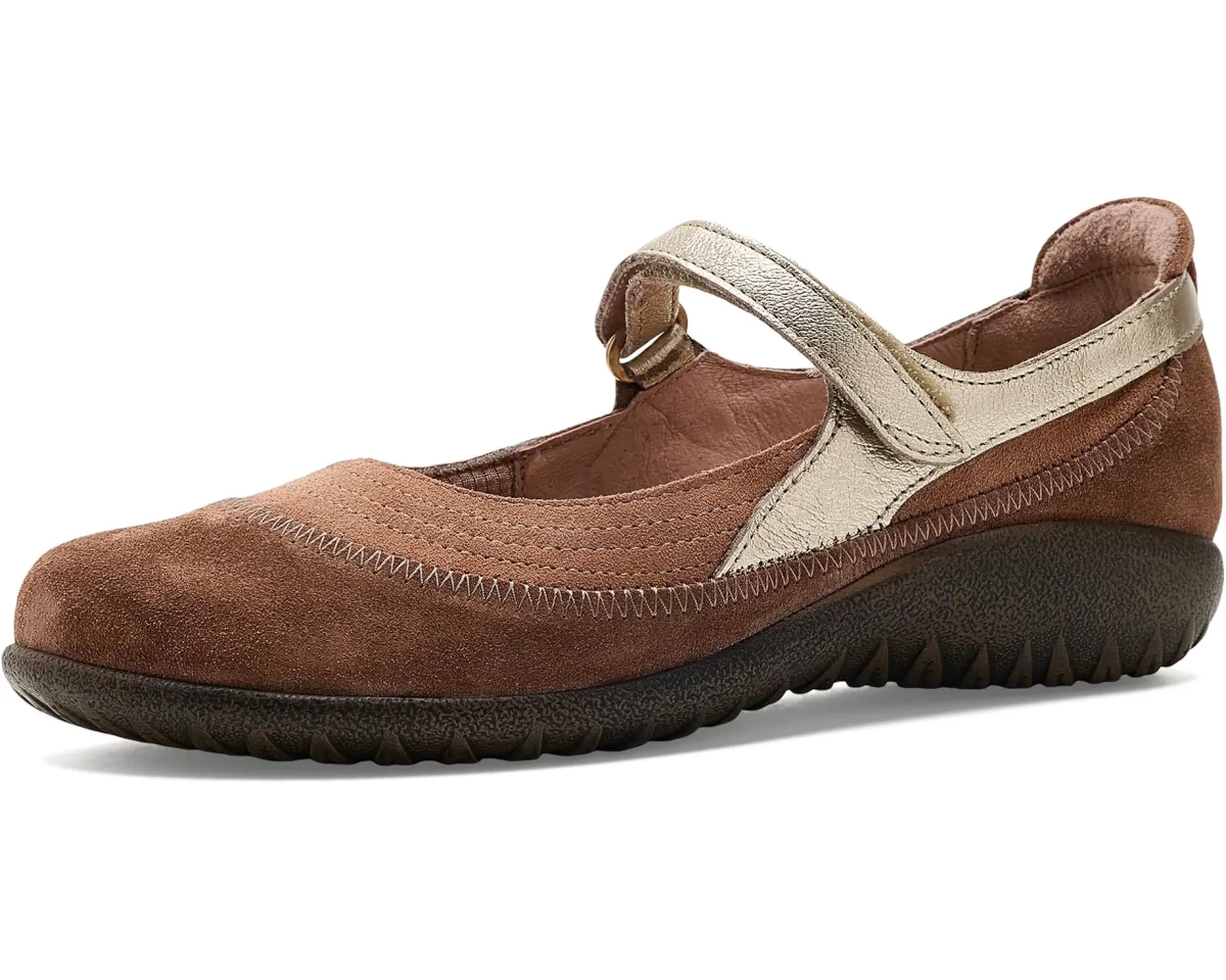 Naot Women's Kirei Mary Jane - Rosewood/Brown Cedar/Gold