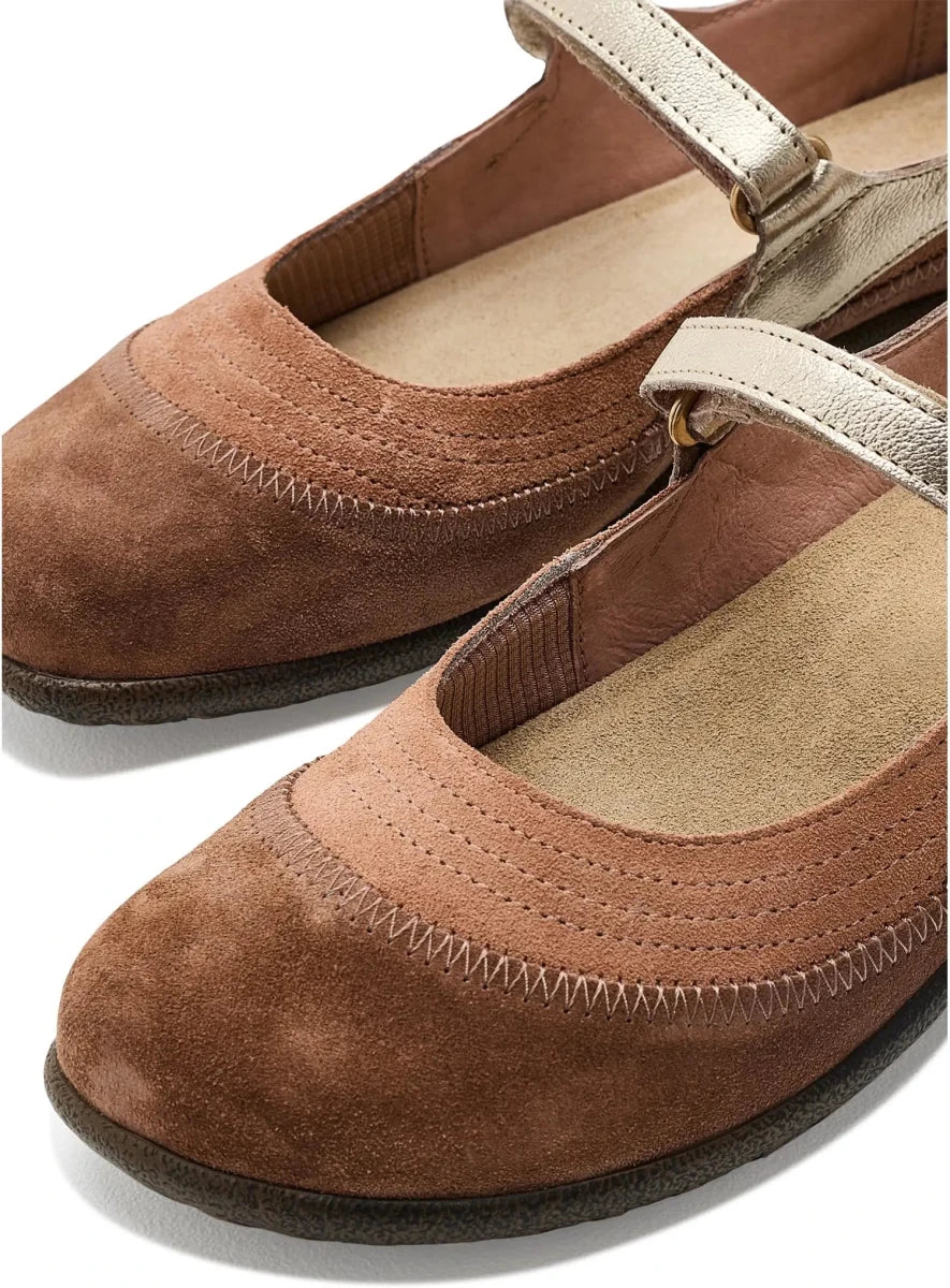 Naot Women's Kirei Mary Jane - Rosewood/Brown Cedar/Gold