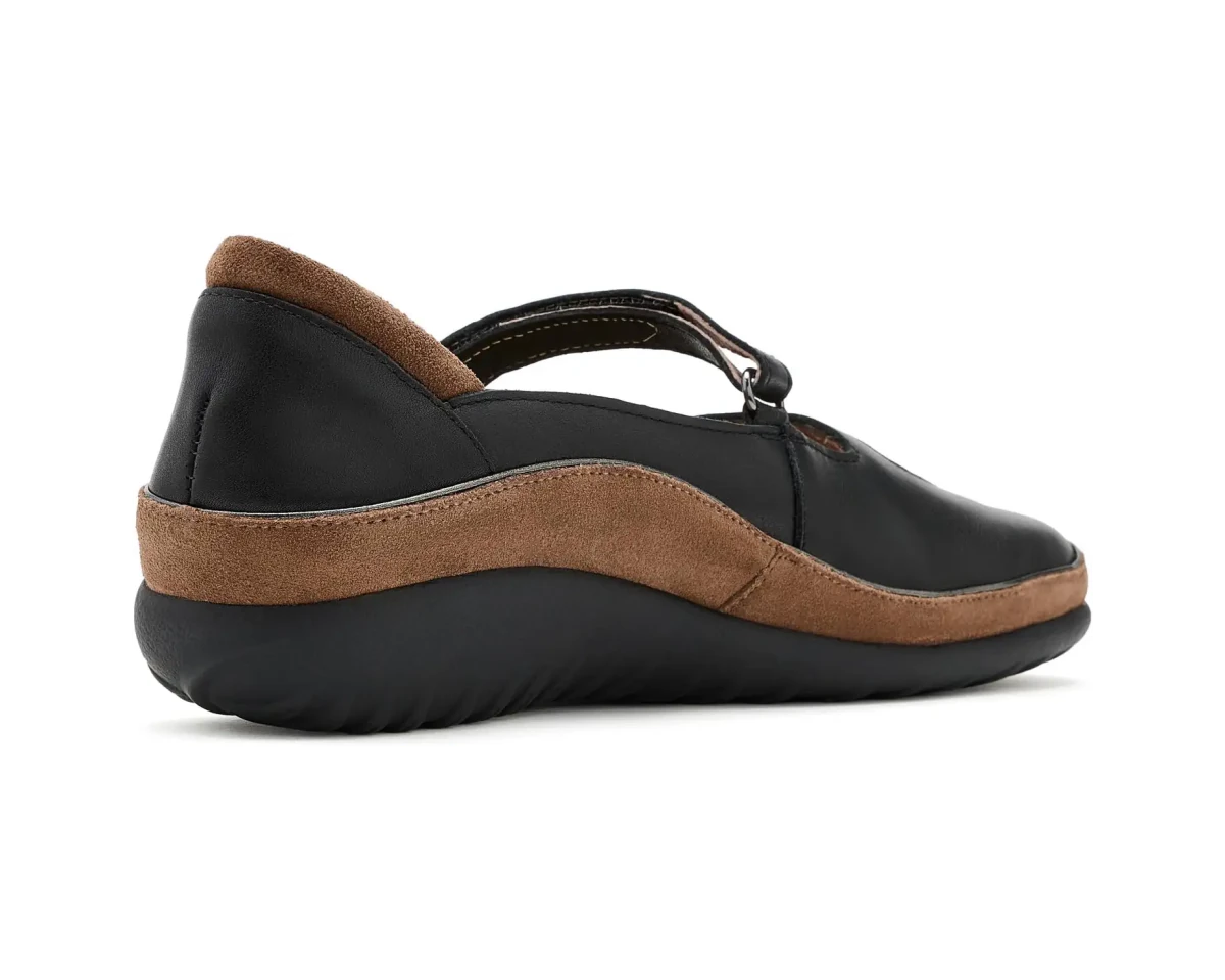 Naot Women's Matai Mary Jane - Black/Brown Cedar