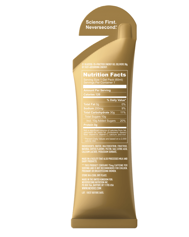 Seliga ShoesNeversecond C30+ Caffeine Energy Gel - Espresso