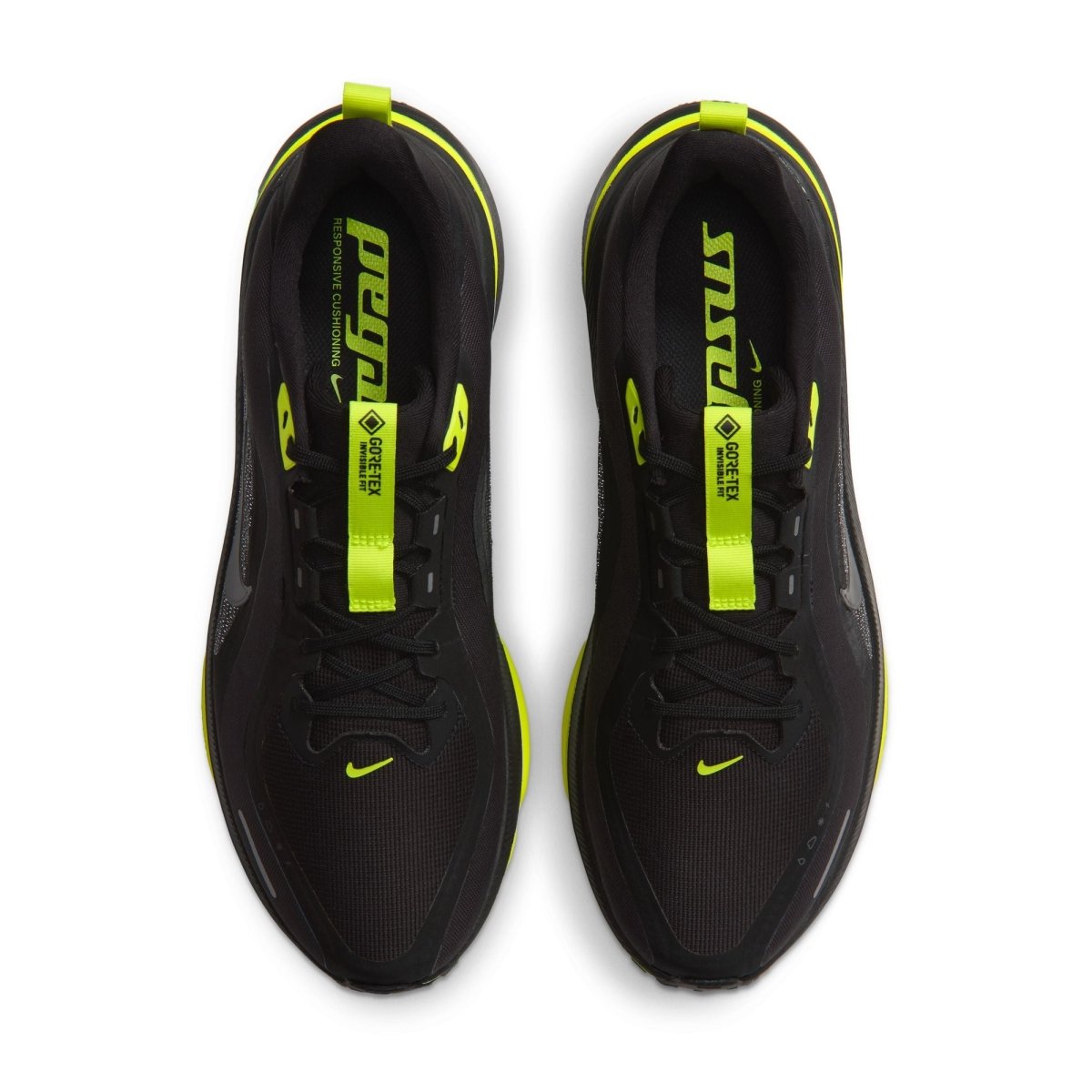 Nike Men's Pegasus 42 GORE-TEX Running Shoes - Black/Met Dark Grey/Lemon Venom